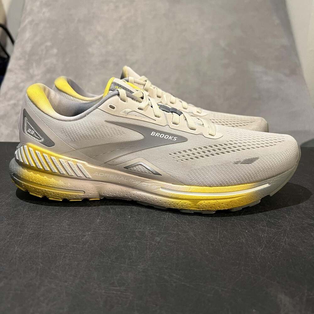 Brooks Adrenaline GTS 23 Running Shoes Mens Size 11.5 Gray Yellow 1103911D106